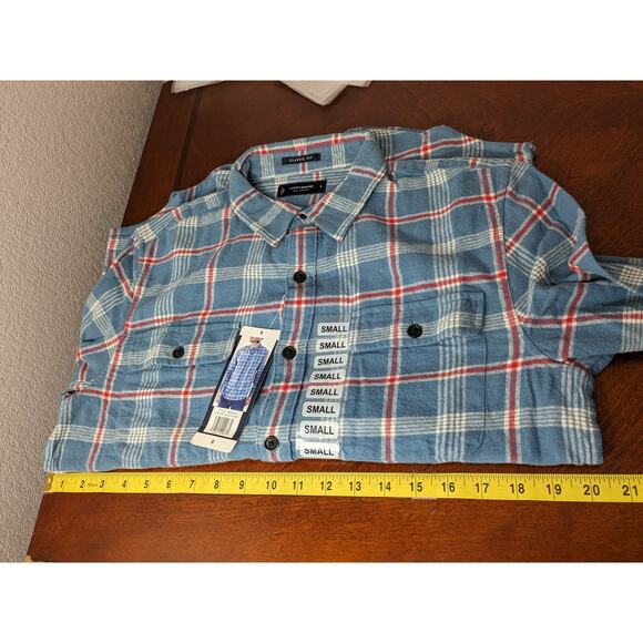 Lucky Brand Flannel Shirt S Blue Plaid 7MS4002 Humboldt Woven Western Classic - Picture 8 of 10